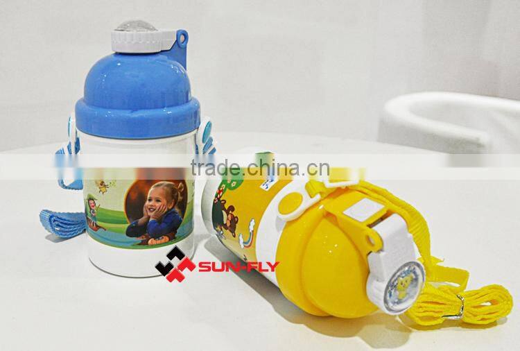 (SF) Kids Water Bottle 400ML BPA Free Plastic Custom personalized printed Drinkware Straw Cups Tea Kettle Gifts