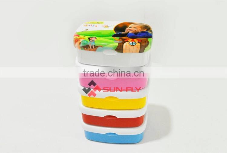 NEW 3D Sublimation Plastic kids Bento lunch box with lock 3D Blank lunchbox OEM
