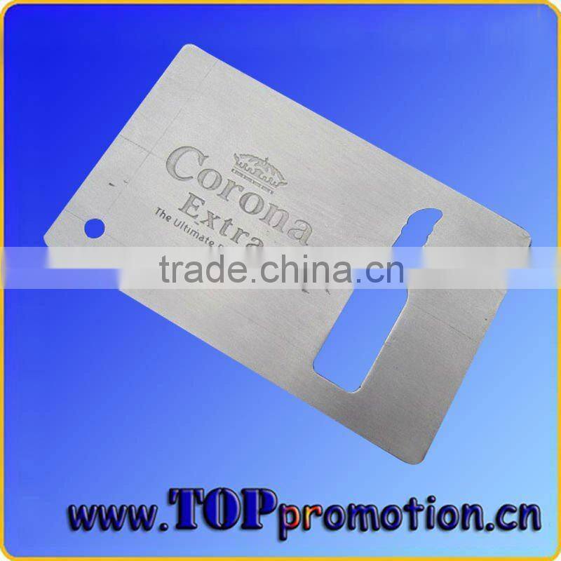 promotion custom stainless steel credit card bottle opener wholesale