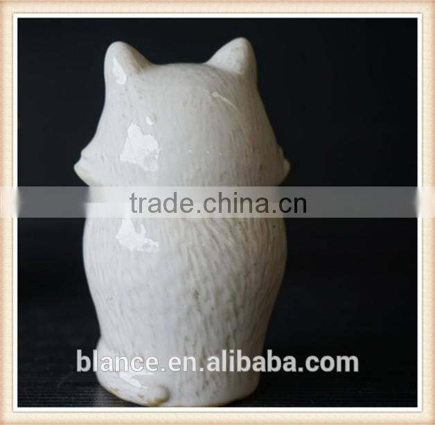 ceramic 3d fox white salt and pepper containers