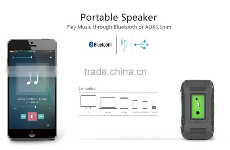 Water resistant bluetooth speakers with X-BASS sound promoting