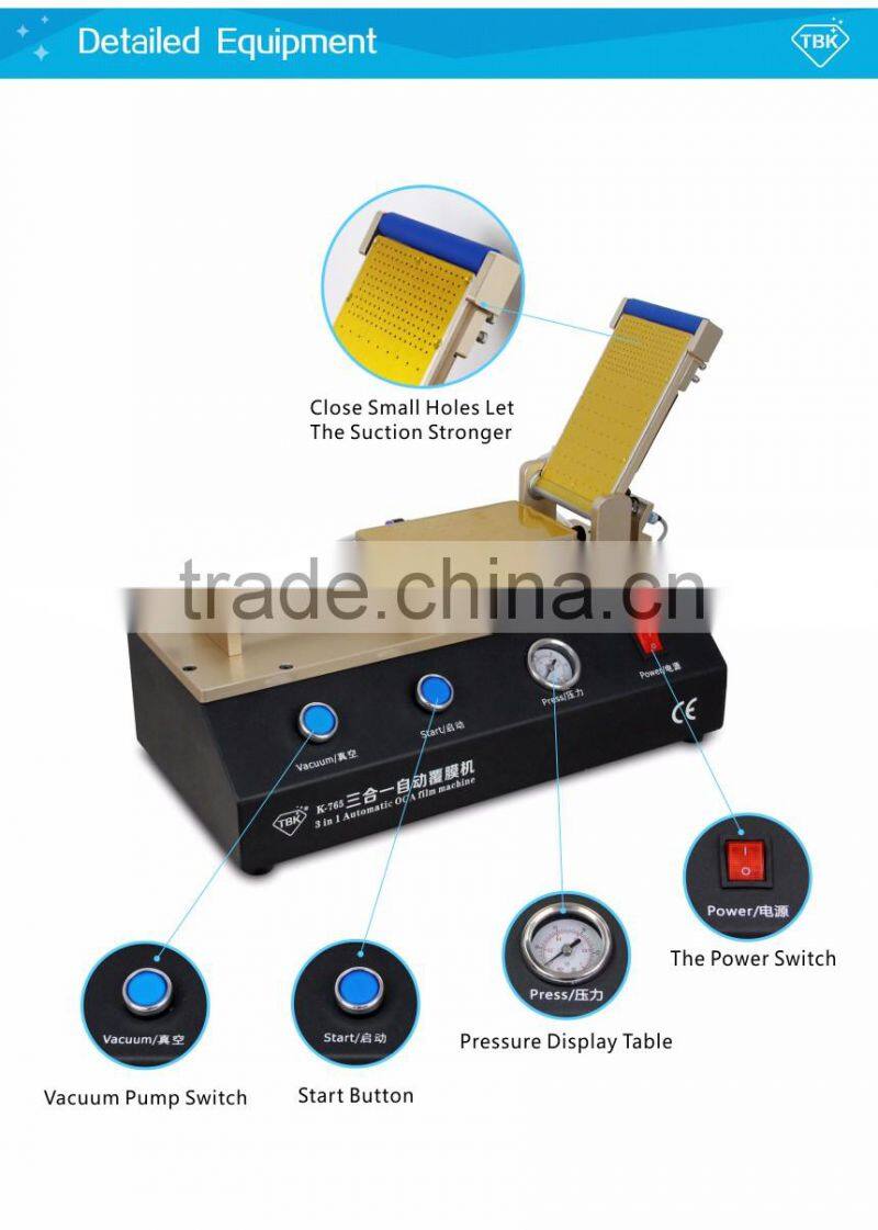 Built-in Vacuum Pump Universal Automatic OCA lcd polarizer film Laminating Machine OCA Laminator refurbish