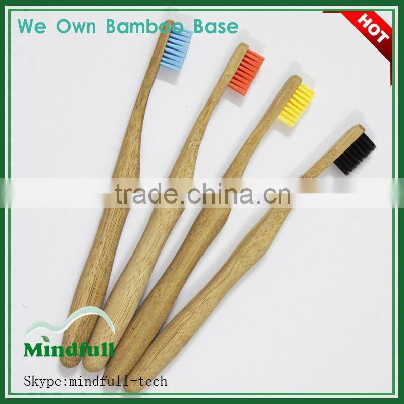 Natural Print Logo Bamboo Thick Handle Best Toothbrush Wholesale