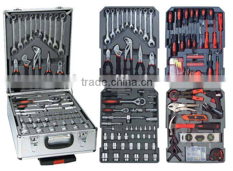 2015 NEW ITEM 226pcs aluminium case tool set usag tools screwdrive with hand saw board
