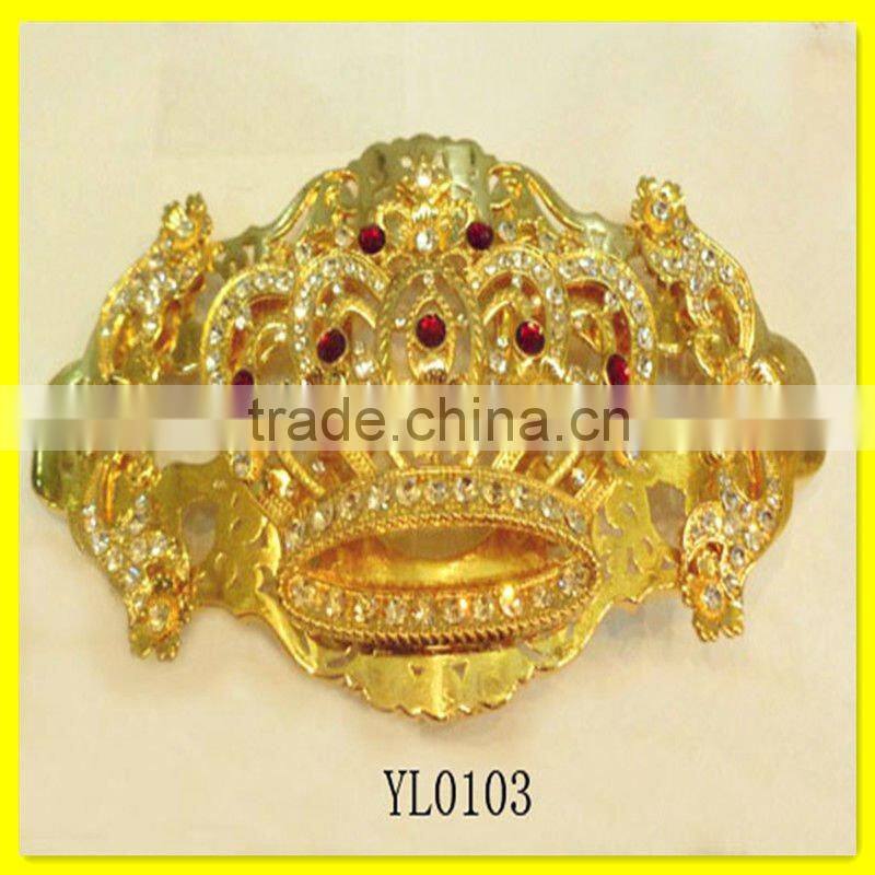 Laste design silver metal waist belt buckles wholesale with crystal stone