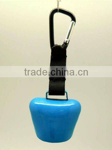 Blue 2" swiss style cow bell with strap and keyring as mountain bell A2-140(A400)