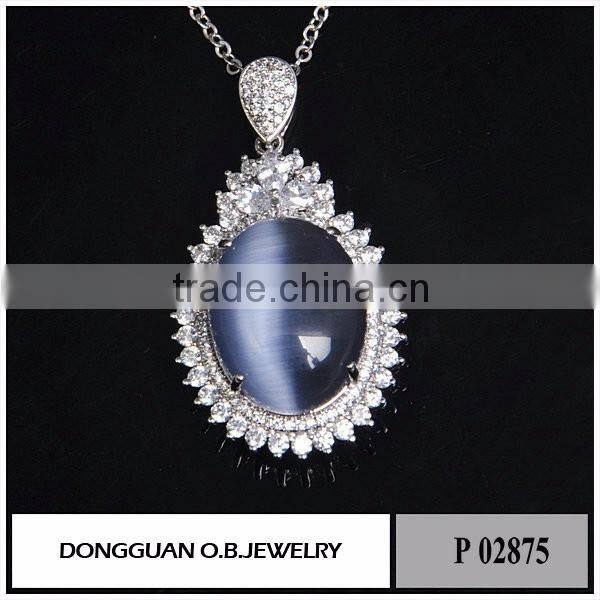 New arrival emerald pendant brass silver jewelry/custom big stone pendant design