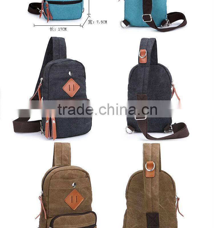 vivisecret Outdoor Sports Casual Canvas Backpack Crossbody Sling Bag Shoulder Bag Chest Bag for Men