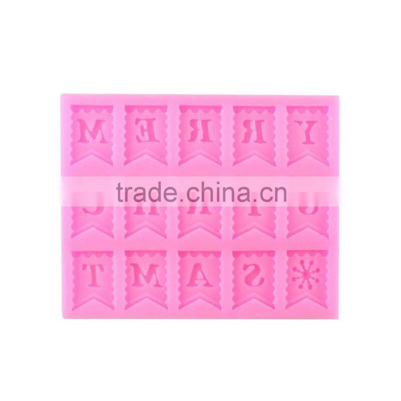 Cake Decoration Captial Letter Flag Silicone Candy Mould