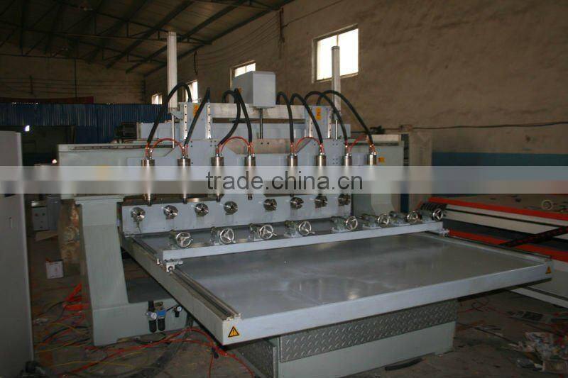 eight heads 4 axises wood CNC 3D engraving machine Ncstudio control 4.5KW Delta Servo motor square guide