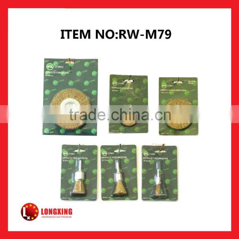 Factory Supply Flate Brass Stainless Aluminum Head Cup Brush With Shank for Metal Remover Cleaning