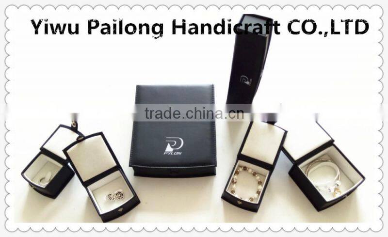 Exquisite leather Jewelry Box with metal button