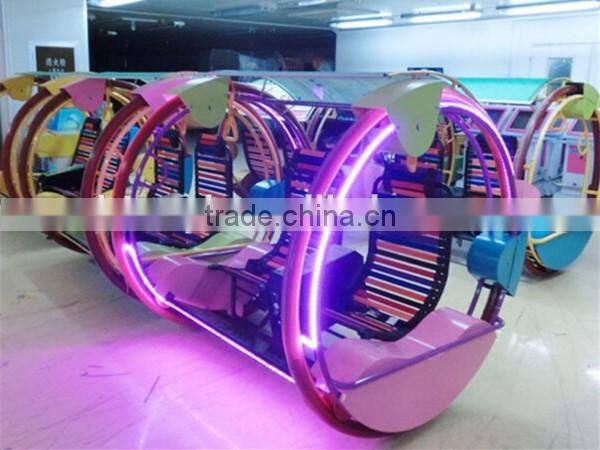 Factory direct sales rotating kid ride , outdoor amusment park equipment swing happy car with LED