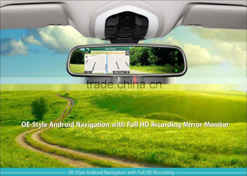 interior GPS mirror bluetooth handsfree car kit and car mp3/mp4/mp5 player touch screen mirror JM043LA