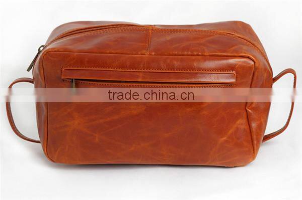 Boshiho Customized Logo Leather Wash Bag