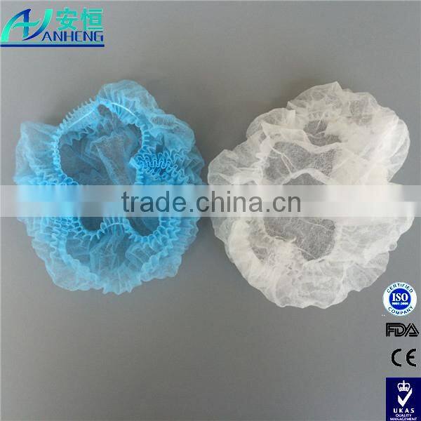 Surgical disposable clip cap/Green/Blue/Yellow/Red/White/Pink nonwoven bouffant cap