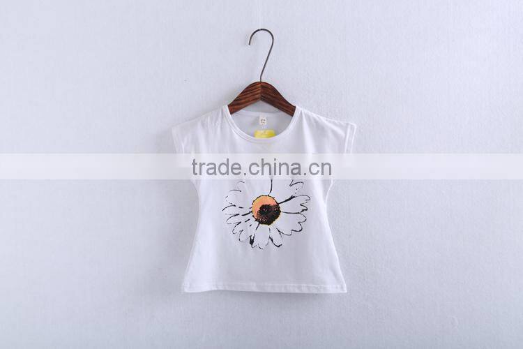 Girls new sets cotton chrysanthemum T-shirts+ skirt two-pieces