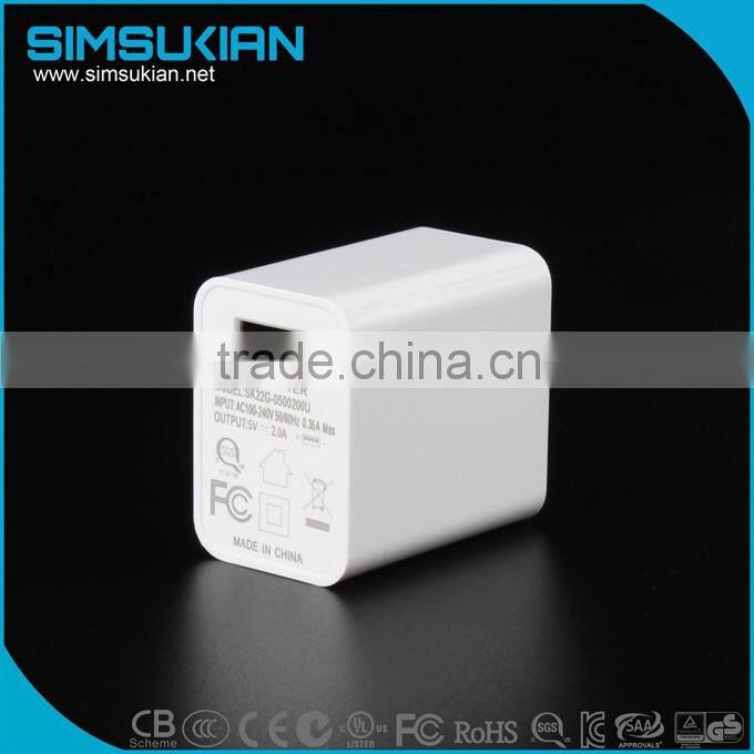 AC DC power adapter 5v 2a usb travel charger with UL certifications energy efficiency VI