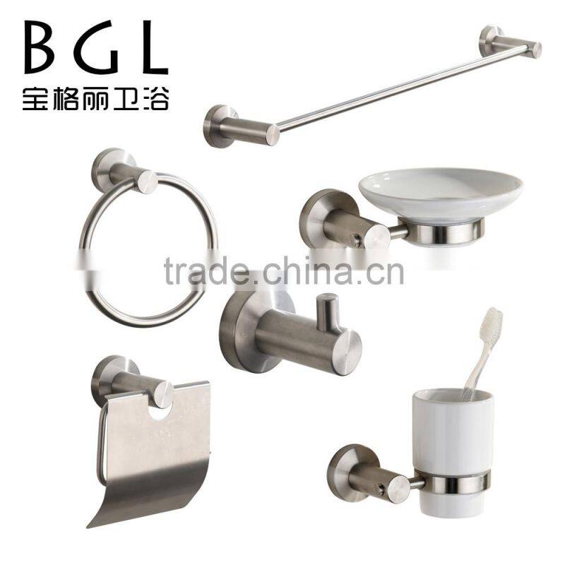 Simple-design Stainless steel 304 Brush Nickel Bathroom accessory set