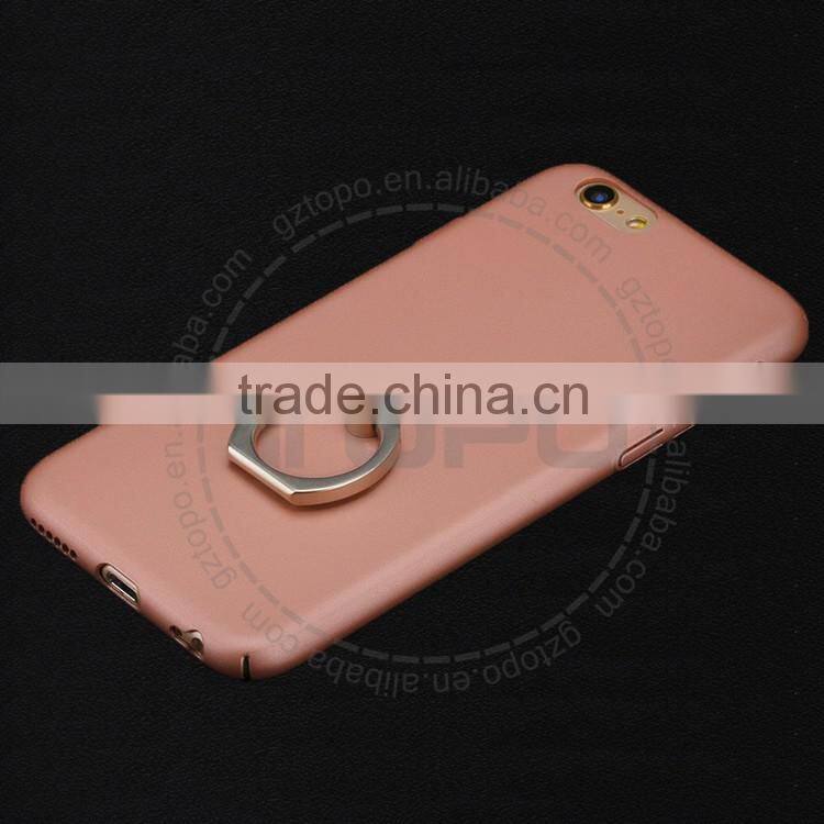 wholesale bracket metal cover mobile phone Anti falling finger ring stand holder back case for iphone 6 6s plus