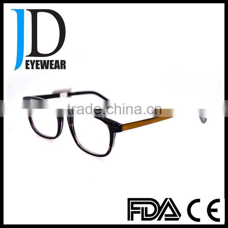 high end business style square plastic computer eyeglasses with metal bridge