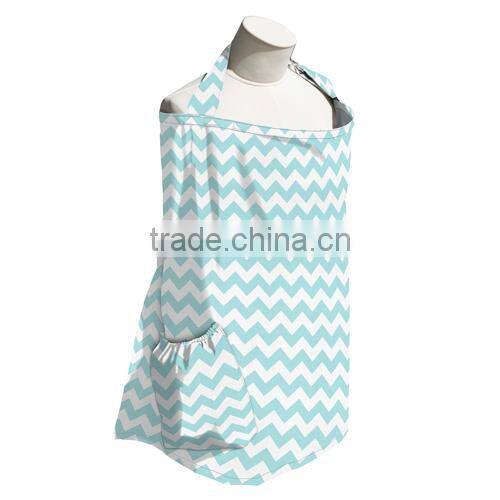 woven mulit color printing with inside pocket buckle adjustable neck strap Breastfeeding apron