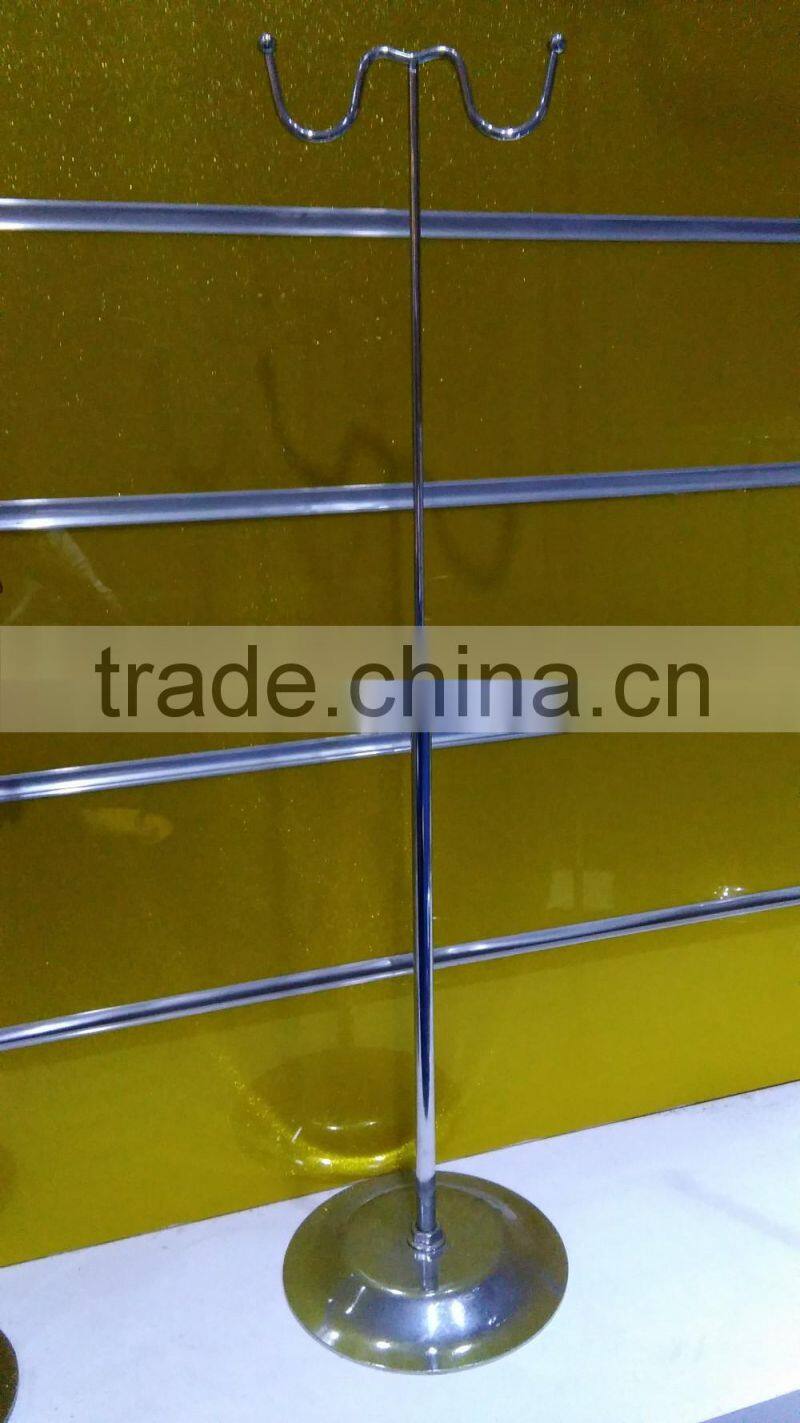 PB-14 metal chrome double side hook rack bag rack for shops