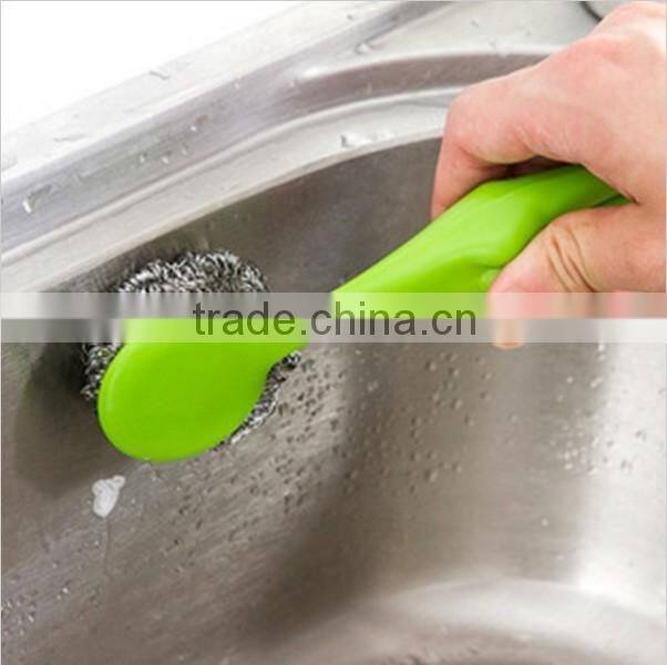 Plastic & Stainless Steel Wire Kitchen Pot Brush