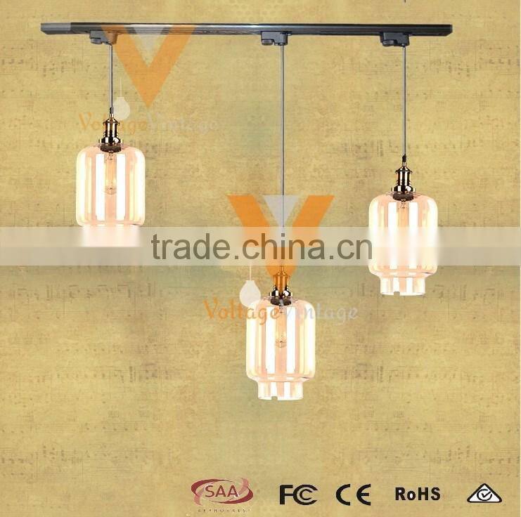 Manufacturer's Ken Industrial Pendant Lamp Hand Blown Track Light Vintage Glass Hanging Lamp Chinese Lantern Ceiling Light
