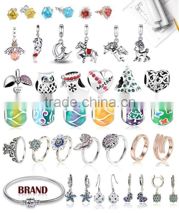 New Fashion Silver Bead handcraft custom Silver Charm hollow out round silver bead Engraved S925 Fashion Jewelry T045
