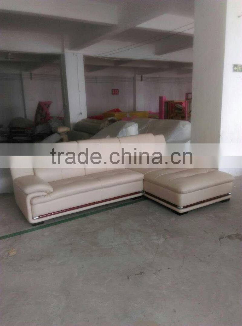 wholesale Guangzhou modern genuine leather half round corner living room sofa