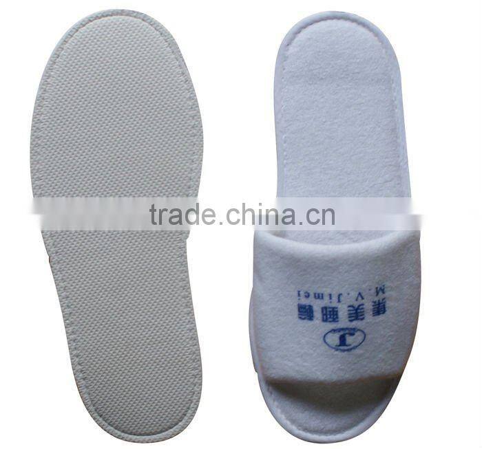 blue terry closed toe washable hotel slipper