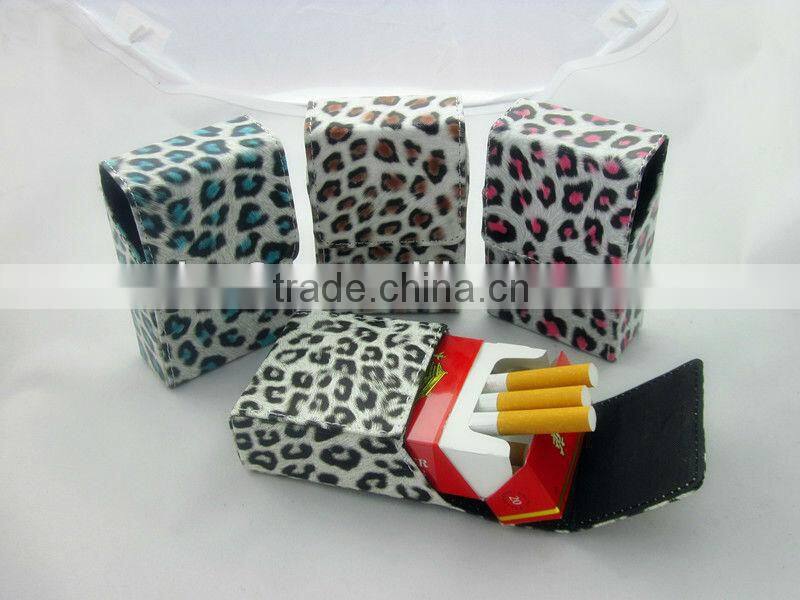 leopard print pu leather cigarette case cigarette holder leather pouch for cigarette pack