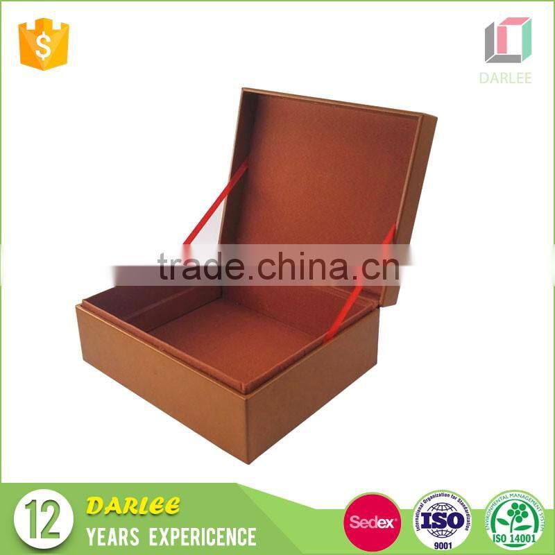 Shenzhen factory new design big a4 size leather paper box packaging with flip lid