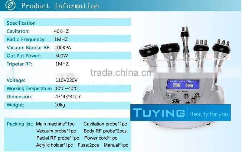 CE approved 5 in 1cavitation vacuum rf Strong energy shock wave cavitation rf slimming machine for sale