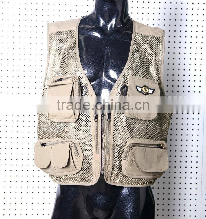2016 Wholesale factory new design mesh heated vest for outdoor fishing