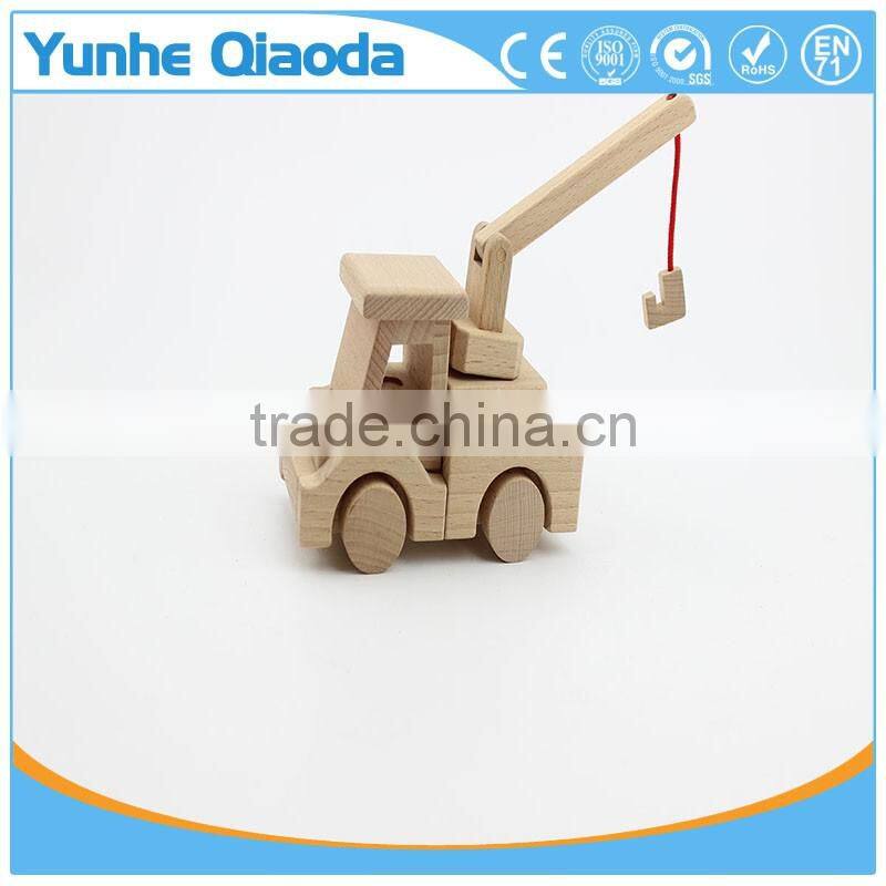 Wood 3D Vehicle Puzzles mini crane car 3D Woodcraft Kit Assemble Paint DIY 3D Puzzle Toys for Kids Adults the Best Birthday Gift