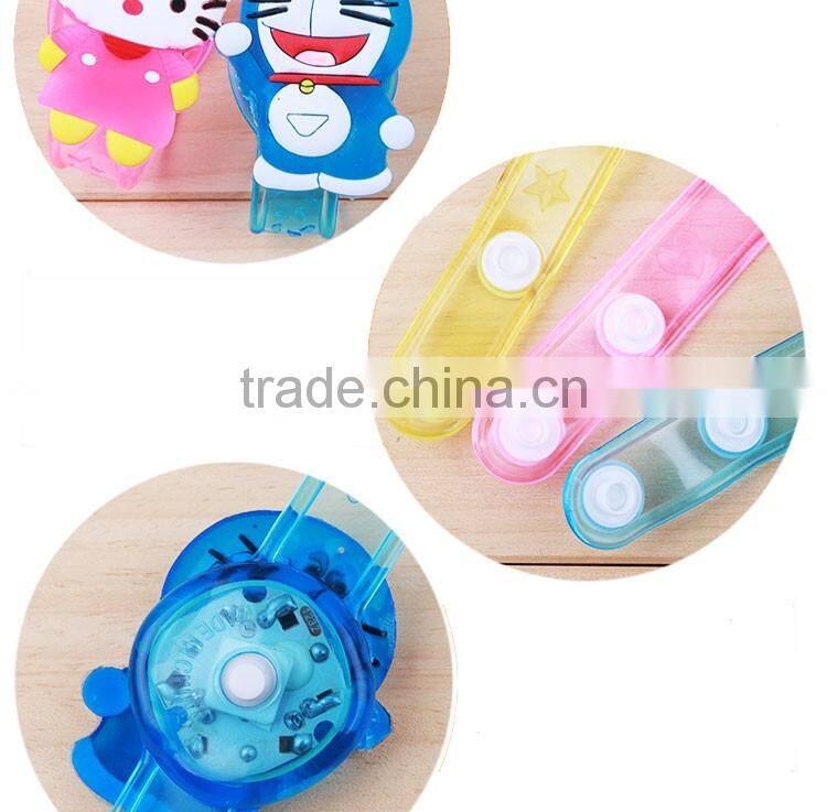 Promotional Christmas gifts customized kids play cartoon silicon LED glow bracelet
