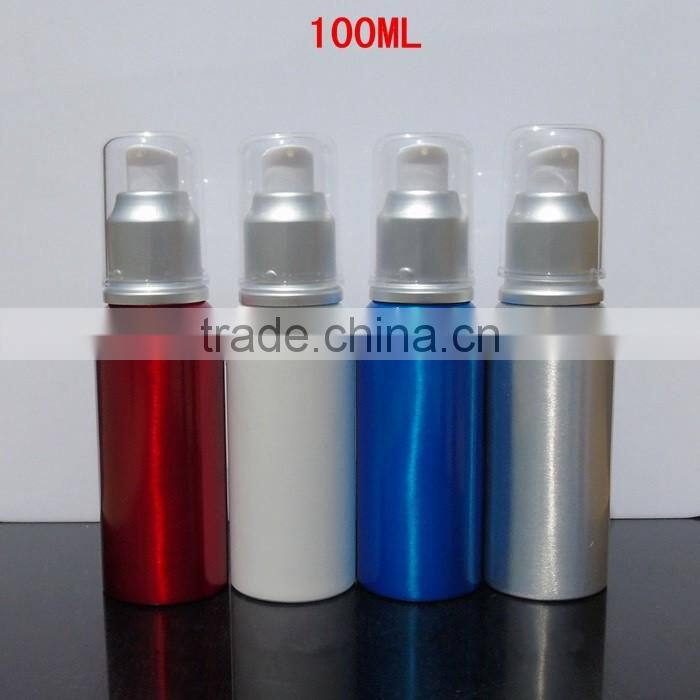 Wholesale 20ml-300ml empty cosmetic packaging aluminum bottle lotion bottle shampoo alumimum pump bottle