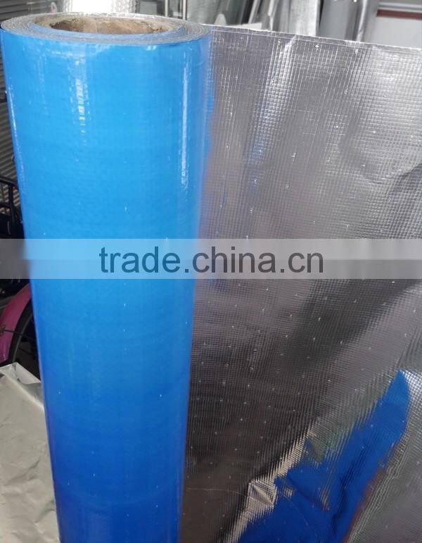 Perforated double sided aluminum foil woven fabric of radiant barrier