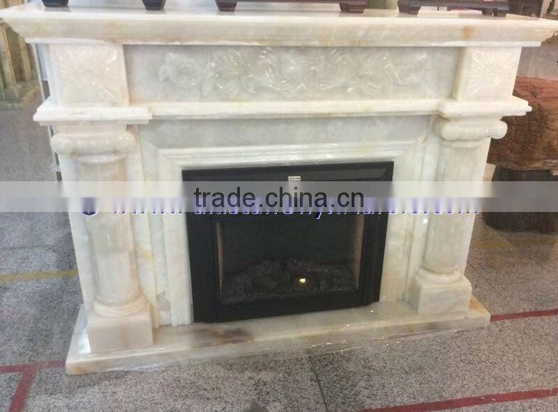 Top Qulaity Western Style WHITE ONYX FIREPLACES