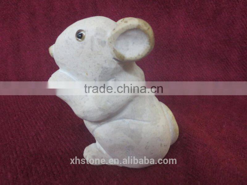 mini stone mouse , hand carved cute stone mouse craft