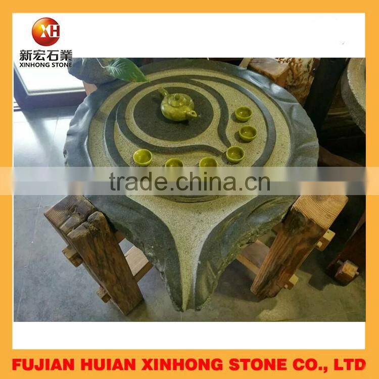 Natural round granite gongfu tea tray for decoration