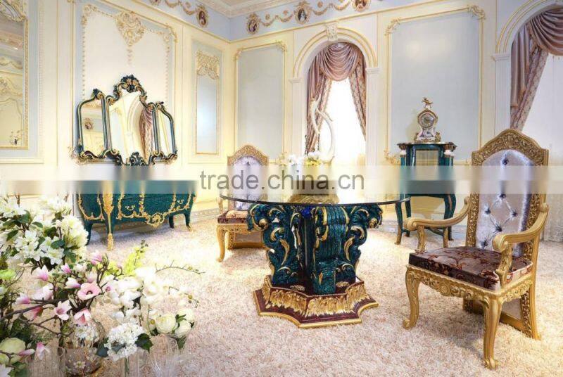 Latest Design Fabulous Louis XV Peacock Green Commode Sideboard Cabinet With 24K Gold Plated Brass New Classic Wooden Cupboard