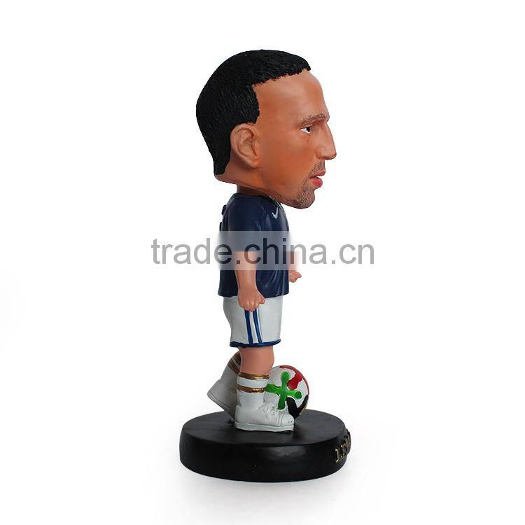 Polyresin soccer player bobble head