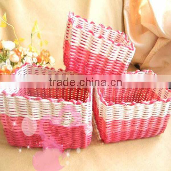 2014 Multifunctional PVC small plastic storage baskets with 100%handmade