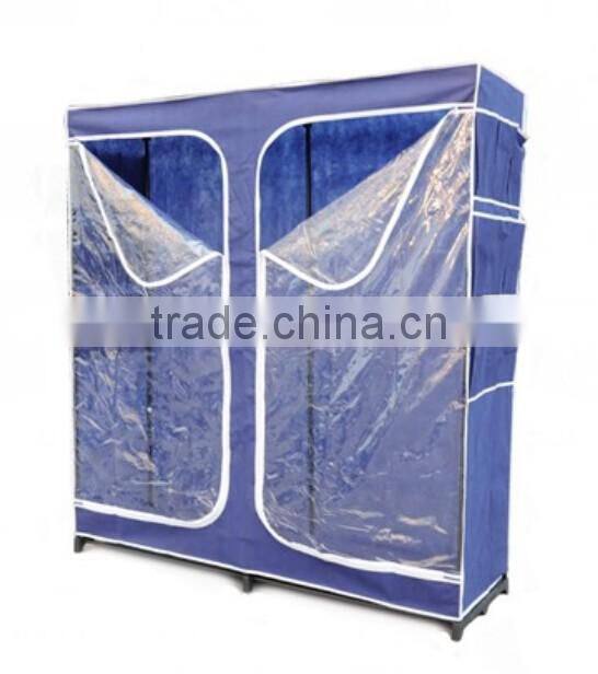 Store More Non Woven Fabric Closet Wardrobe With Both Side Pockets