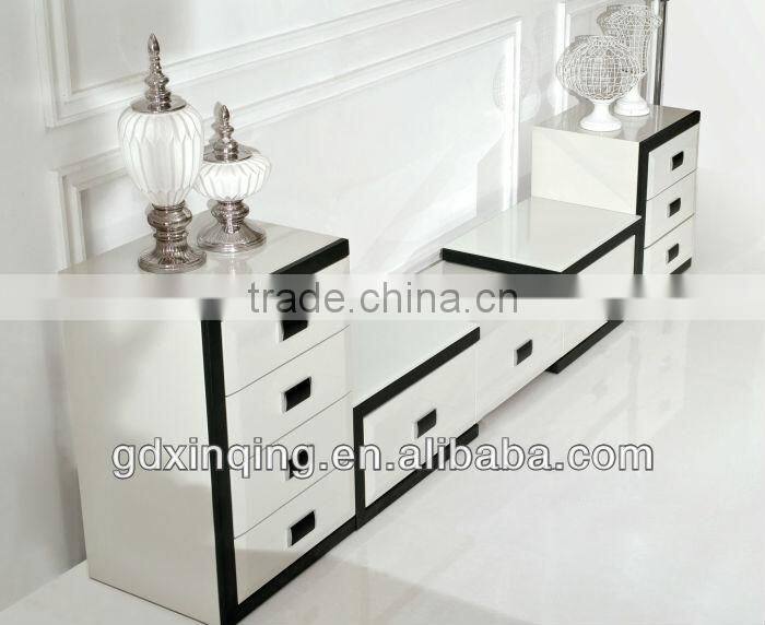 modern design wooden lcd tv stand high glossy tempered glass top tv cabinet E353