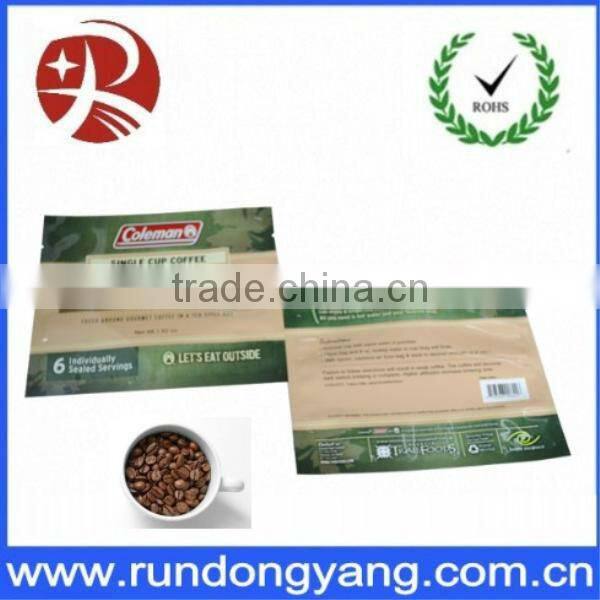 New style printed plastic coffee bag with zipper /bottom gusset bag