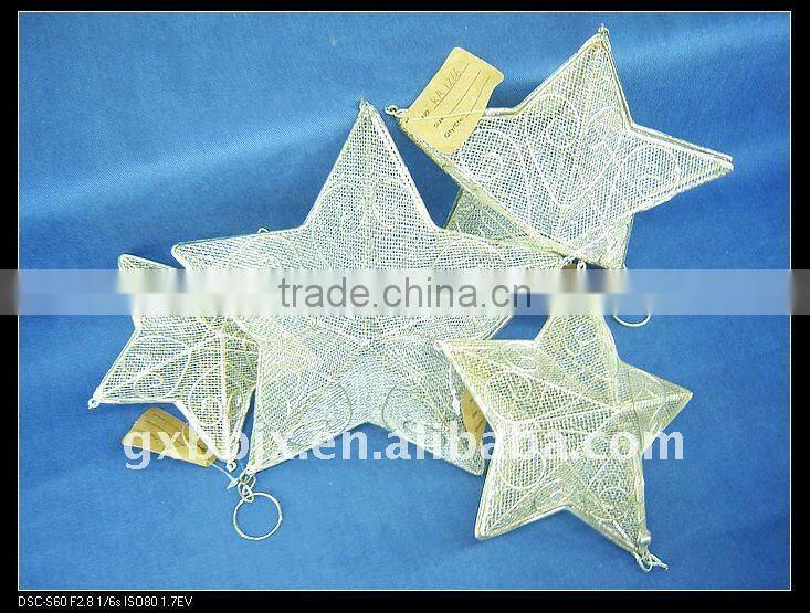 White wire star shape elegant christmas decorative crafts